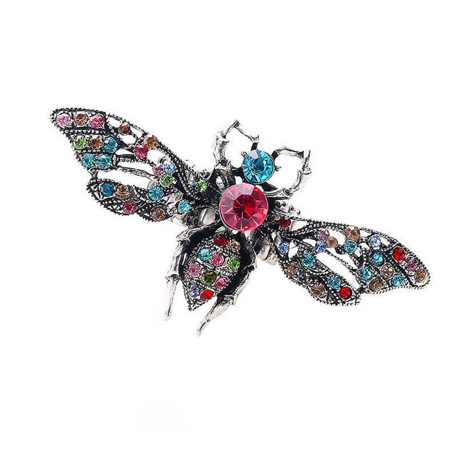 1 Uds. Anillo de diamantes de imitación multicolor de imitación de abeja vívido único anillo elástico ajustable para dedo joyería de fiesta de bola de moda
