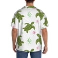 thumbnail image 5 of Xecao offers the Cute Turtle for Men's Casual Short-sleeved Shirt, a button-up collared shirt with a pocket, perfect for beach vacations and yacht travel in the Small size., 5 of 7
