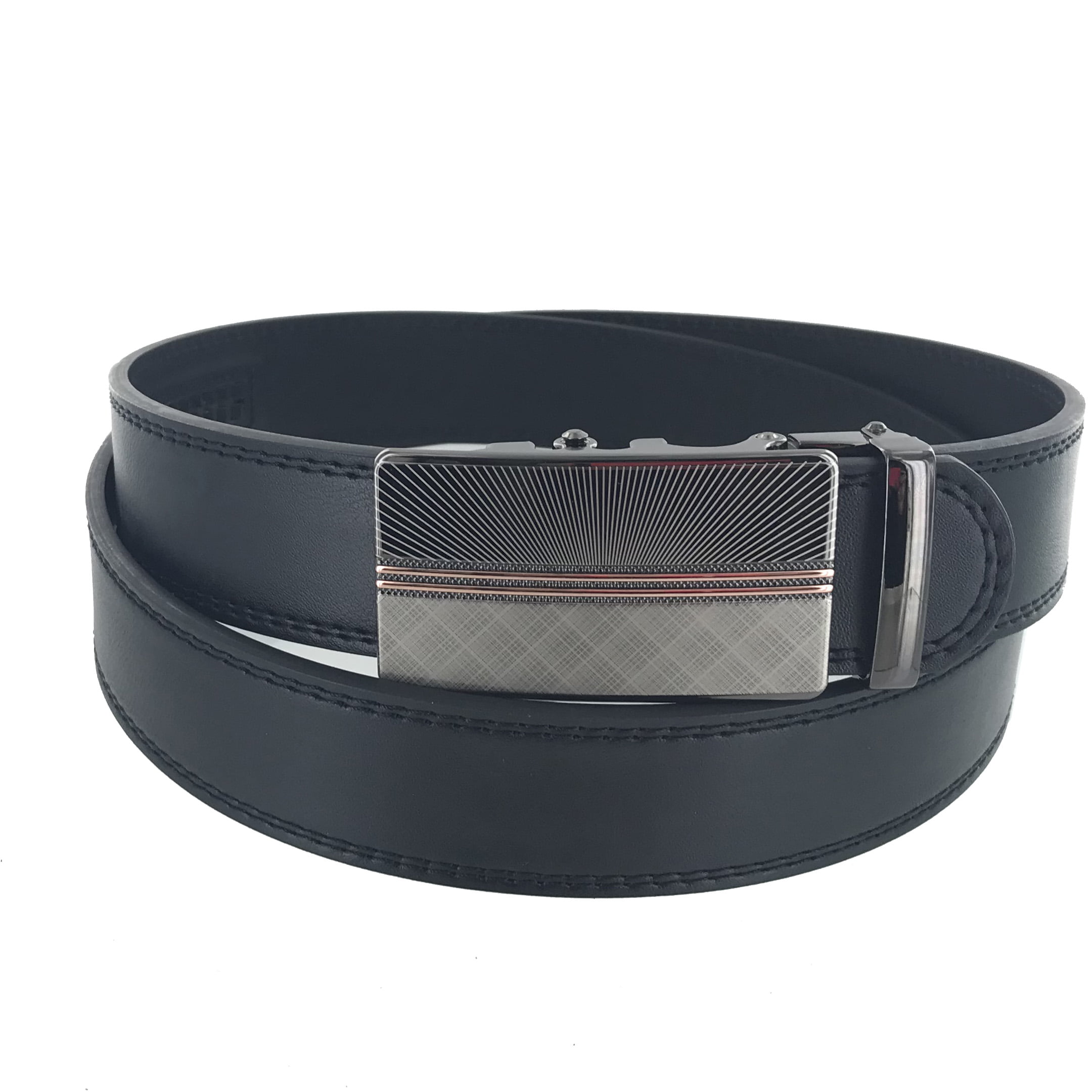 Faddism Mens Leather Business Casual Plate Buckle Belt Model 57 