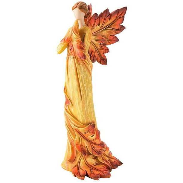 Angel Figurines Praying, Autumn Maple Leaf Angel Figurine, Hand Painted