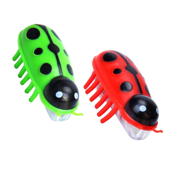 Methold 2 Pieces Mini Robot Beetle Electric Funny Operated Flip Dog Party Insect Mouse Automatic Favors Battery Bug Pet Playing Toys Type3 NO3