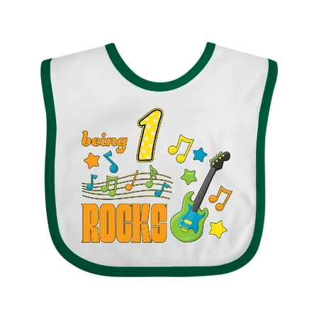 

Inktastic Being One Rocks- First Birthday Gift Baby Boy or Baby Girl Bib