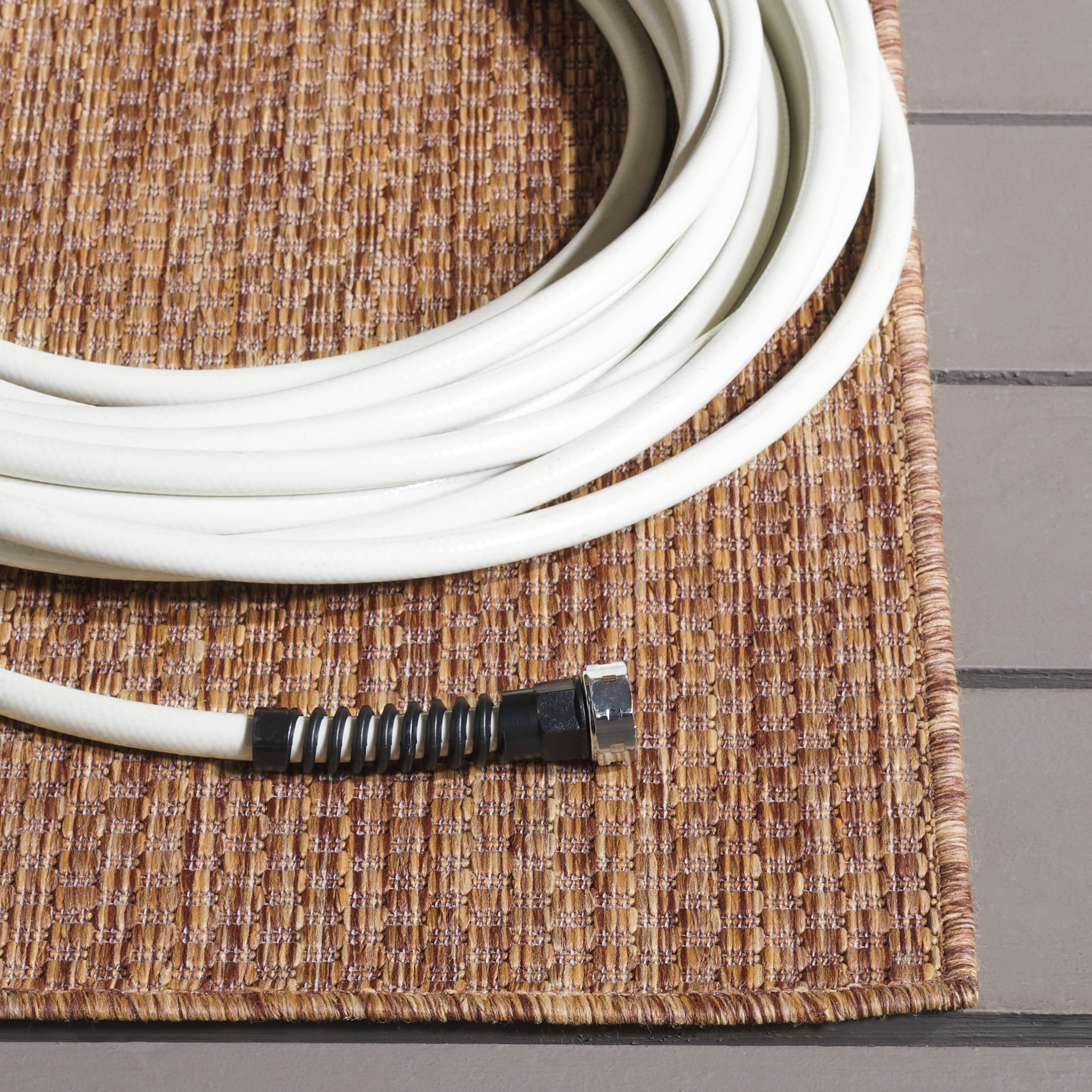 SAFAVIEH Beach House Jacinth Solid Indoor/Outdoor Area Rug, Brown, 4' x 6'