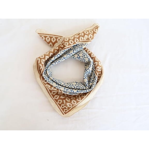 Magic bedding Hand Block Printed Cotton Bandana | Soft Lightweight Head Scarf, Neckerchief, Head Wrap for Men & Women