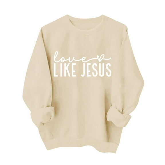 Tnhcen Women's Crewneck Valentine's Day Sweatshirt, Love Print Long Sleeve Pullover 100% Polyester Casual Fashion Top for Women XS - XL