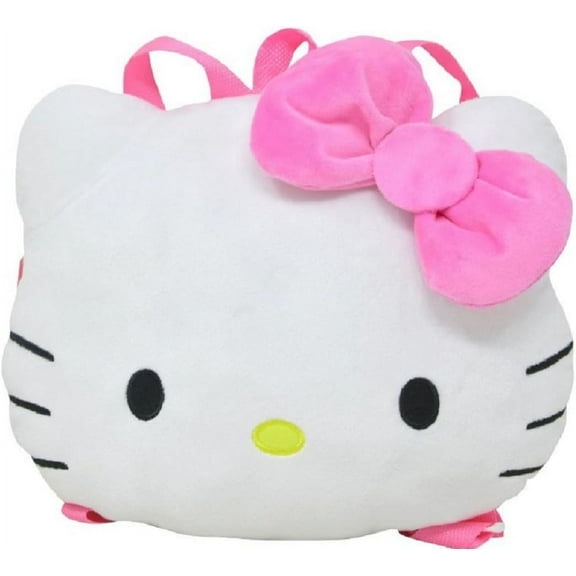 Hello Kitty Plush Backpack - Official Sanrio Hello Kitty Pink Bow Plush Backpack - Approx 10x13"