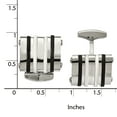 thumbnail image 2 of Stainless Steel Polished Black/White Rubber Bands Rectangle Cuff Links, 2 of 7