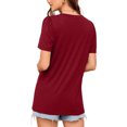 thumbnail image 4 of Tops de Color Sólido para las Mujeres, Botón de Cuello en V de Manga Corta, Top de Moda Casual para las Mujeres, 4 of 9