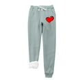 thumbnail image 2 of EGNMCR Women's Joggers Sweatpants Heart Printed Yoga Lounge Sweat Pants Winter Casual Running Drawstrings Pants with Pockets on Clearance, 2 of 9