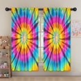 thumbnail image 5 of Blackout Kids Curtains,Rainbow Tie Dye Mandala Pattern Childrens Insulated Curtains Set Of 2,Bedroom Essentials,Toddler Room Decor 52"x63", 5 of 5