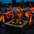 thumbnail image 2 of Outsunny 34" Square Firepit Steel Stove, Black, 2 of 9