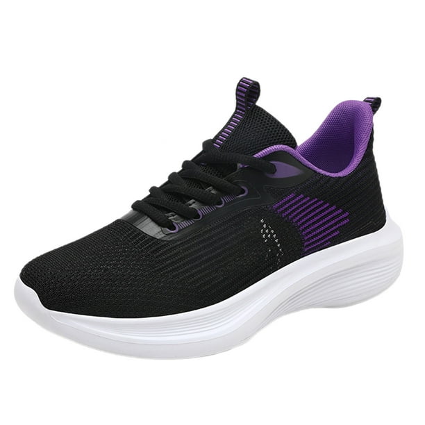 TOWED22 Womens Lace up Tennis Shoes Non Slip Lightweight Work Gym Shoes  Ladies Walking Running Sport Sneakers(Purple,8) 