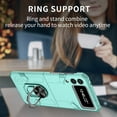 thumbnail image 3 of Allytech Case for Samsung Galaxy Z Flip 3 5G Released, Slim Thin All-Inclusive Hard PC Rugged Rotatable Ring Holder Support Car Mount Magnetic Stand Cover for Galaxy Z Flip 3 2021, Skyblue, 3 of 10