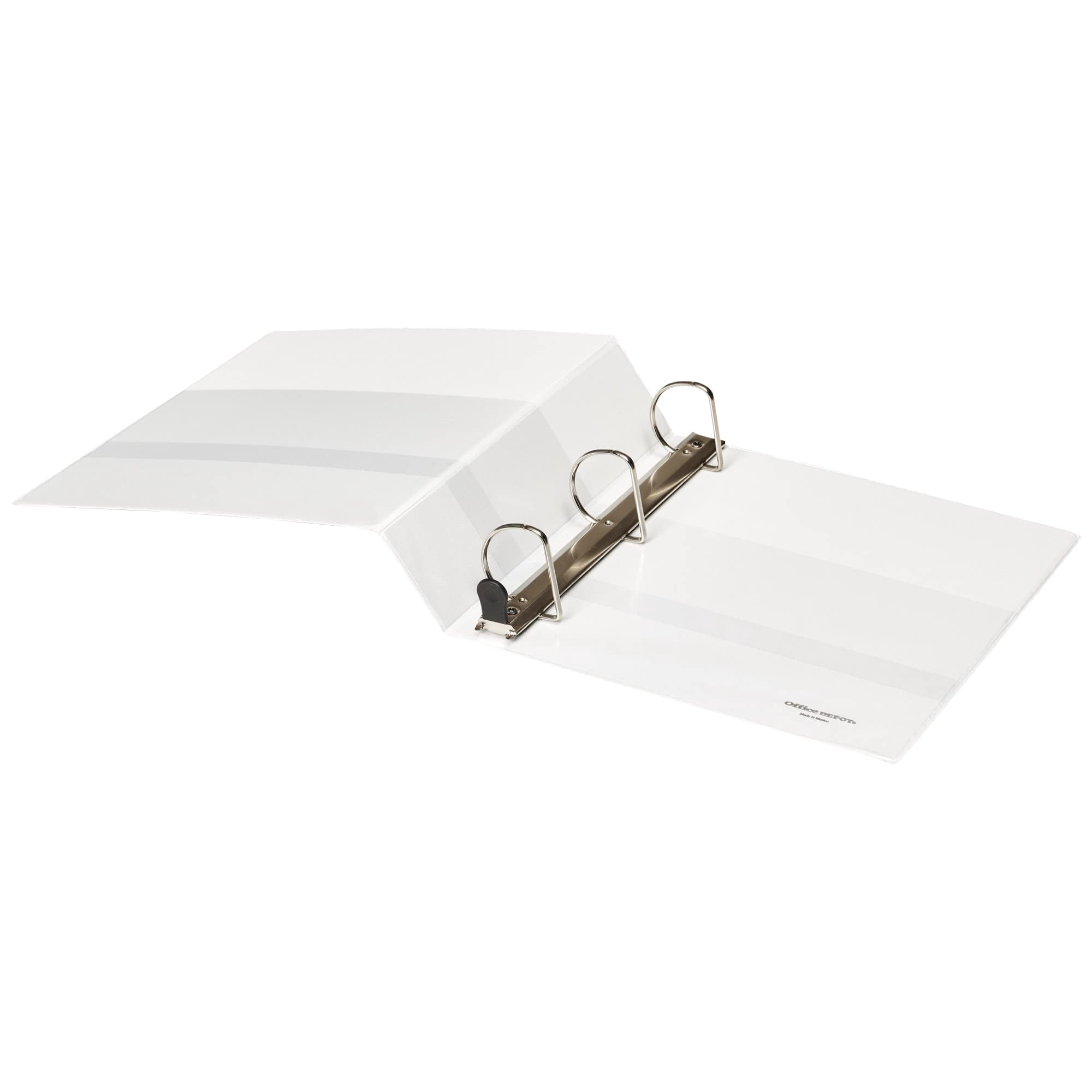 Office Depot® Heavy-Duty View 3-Ring Binder, 2" D-Rings, White, 49% Recycled, Pack Of 4