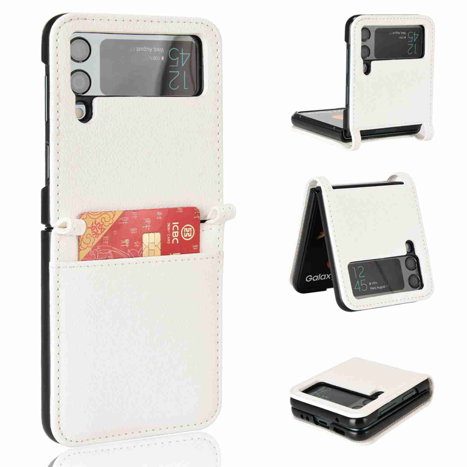 Allytech for Samsung Galaxy Z Flip 4 Phone Case with Card Holder, PC