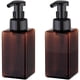 thumbnail image 1 of Dispensador de jabón espumoso, botella de plástico rellenable con bomba de 450 ml (15 oz) para jabón líquido, champú y gel de baño (2 piezas) (marrón), 1 of 4