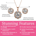 thumbnail image 3 of Cate & Chloe Ruth 18k Rose Gold Plated Halo Jewelry Set with Swarovski Crystals Gift for Women, 3 of 9
