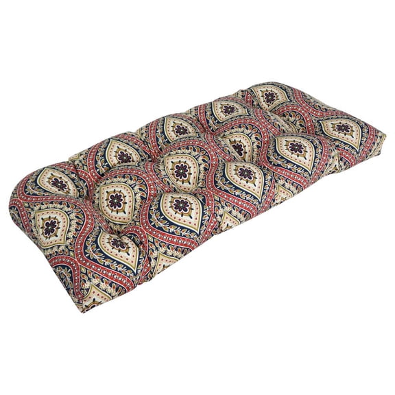 Blazing Needles 42-inch by 19-inch U-Shaped Patterned Spun Polyester Tufted Settee/Bench Cushion  93180-LS-OD-224