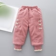 thumbnail image 2 of Sweatpants for Toddler Girls 3t-4t Solid Cute Daily Wearing Pants Loose Fit Lined Athletic Pants Y2k Preppy Pants with Slant Pockets,A2-Red,12-18 Months, 2 of 3