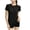 Black, variant on WREESH Women's Athletic Workout Shirts Solid Round Neck Quick-Drying Short Sleeve Gym T-Shirts Black