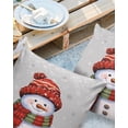 thumbnail image 2 of Pack of 2 Outdoor Pillow Covers, Christmas Snowman with Cap Xmas Tree Snowflake Grey Waterproof Square Throw Pillowcase Cushion Decorative Pillow Covers for Couch Patio Tent, 20x20 in, 2 of 6