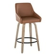 thumbnail image 4 of Hannah 26" Fixed-Height Counter Stool Set of 2 with Backs, Counter Height Chairs, Counter Height Stools Swivel, Swivel Counter Stools For Kitchen Island (Camel Faux Leather), 4 of 6