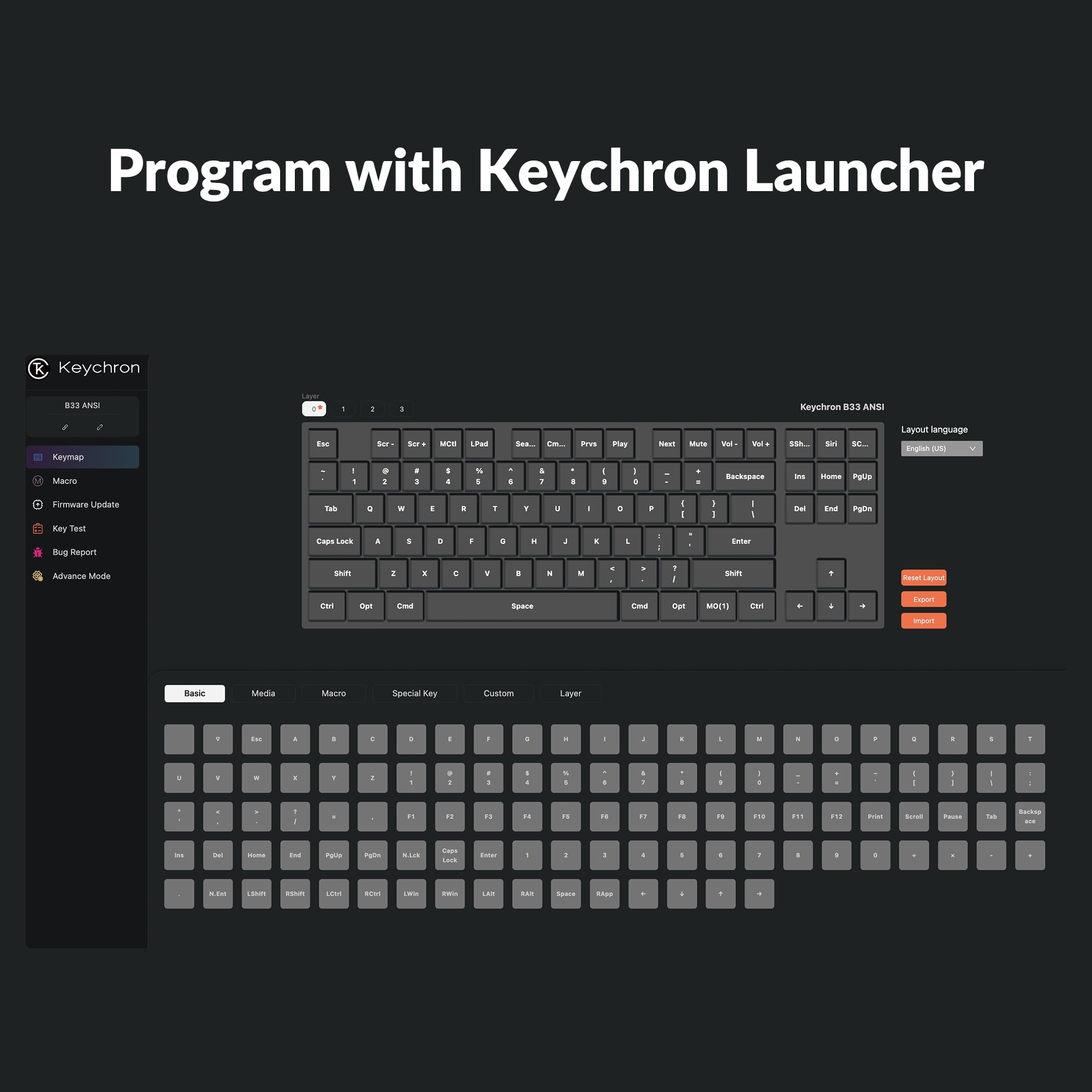 Keychron B33 80% TKL Wireless Silent Keyboard, 2.4G/Bluetooth/Wired, for MacOS/Windows/Linux/, Black