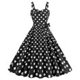 thumbnail image 1 of WILLBEST Vestido Casual Para Mujer, Sin Mangas, Cuello En V, Estampado De Lunares A Cuadros, Vestido Vintage De Retazos, Fiesta, Con Cremallera, Vestidos De Vuelo, 1 of 3