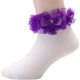 thumbnail image 3 of Calcetines tobilleros de organza con volantes múltiples para niña (bebé hasta 11 años), 3 of 5