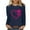 Dark Blue, variant on MuZeFu Long Sleeve Shirts for Women&nbsp; Women's Casual Printed Round Neck Long Sleeved Top
