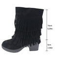 thumbnail image 4 of Bottes pour Femmes - Chaudes d'Hiver à Franges en Suède avec Talon Épais - Loisirs, Extérieur, 4 of 9