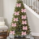 thumbnail image 1 of Lazos navideños decorativos (paquete de 10) | Lazos de cinta de plástico con nudo de criatura para festivales | Colores lisos: blanco, rojo, rosa y plateado | Envoltura de regalos, decoración para, 1 of 6