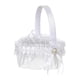 thumbnail image 1 of Cesta de flores para niña, cesta de encaje para , cesta de almacenamiento para fiestas, cestas de flores, cesta de cintas de satén blanco, 1 of 9