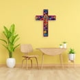 thumbnail image 4 of Mexican Crucifix Wood Cross Wall Decor, Day Of The Dead Decoration Wooden Wall Mounted Cross For Home Church Dia De Muertos, 4 of 7