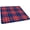 Blue Red White Plaid, variant on Checkered Square Fitted Polyester Tablecloth, Blue Red White Plaid Elastic Edge Home Decor Table Cloth, Waterproof Oil & Dust Proof Table Cover for Family Holiday Party Use, Fits 36"x36" Table