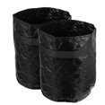 thumbnail image 3 of Black Reusable Plastic Waste Bags for Garden Storage with Handles Lightweight and Durable 2 Pack, 3 of 3