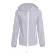 thumbnail image 5 of Yuanlook Women's Comfort Loose Fit Hooded Rain Coat, Full Zip Breathable Daily Outdoor Jacket S-XXL,Tops, 5 of 6