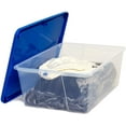 thumbnail image 3 of Homz Plastic Storage Sweater Box, With Lid, 12 Quart, Clear, Stackable, 8-Pack, 3 of 8
