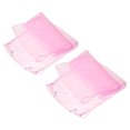 thumbnail image 1 of Unique Bargains 77.2' Adjustable Drawstring Feather Catcher Airy Skirt Mesh Bird Cage Net Cover, Pink 2 Pack, 1 of 5