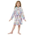 thumbnail image 6 of FORMRS Niños Bathrobe Unisex Hooded Robe Soft Plush Pajamas Sleepwear, Size 4-6T, Watercolor Marble Pattern, 6 of 7