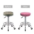 thumbnail image 4 of Salouo Pink Glitter Pattern Bar Stool Cushion Cover, Round Crease-Resistant Stretchy Dustproof Stool Seat Slipcover for Bar Round Chair-13 inch, 4 of 6