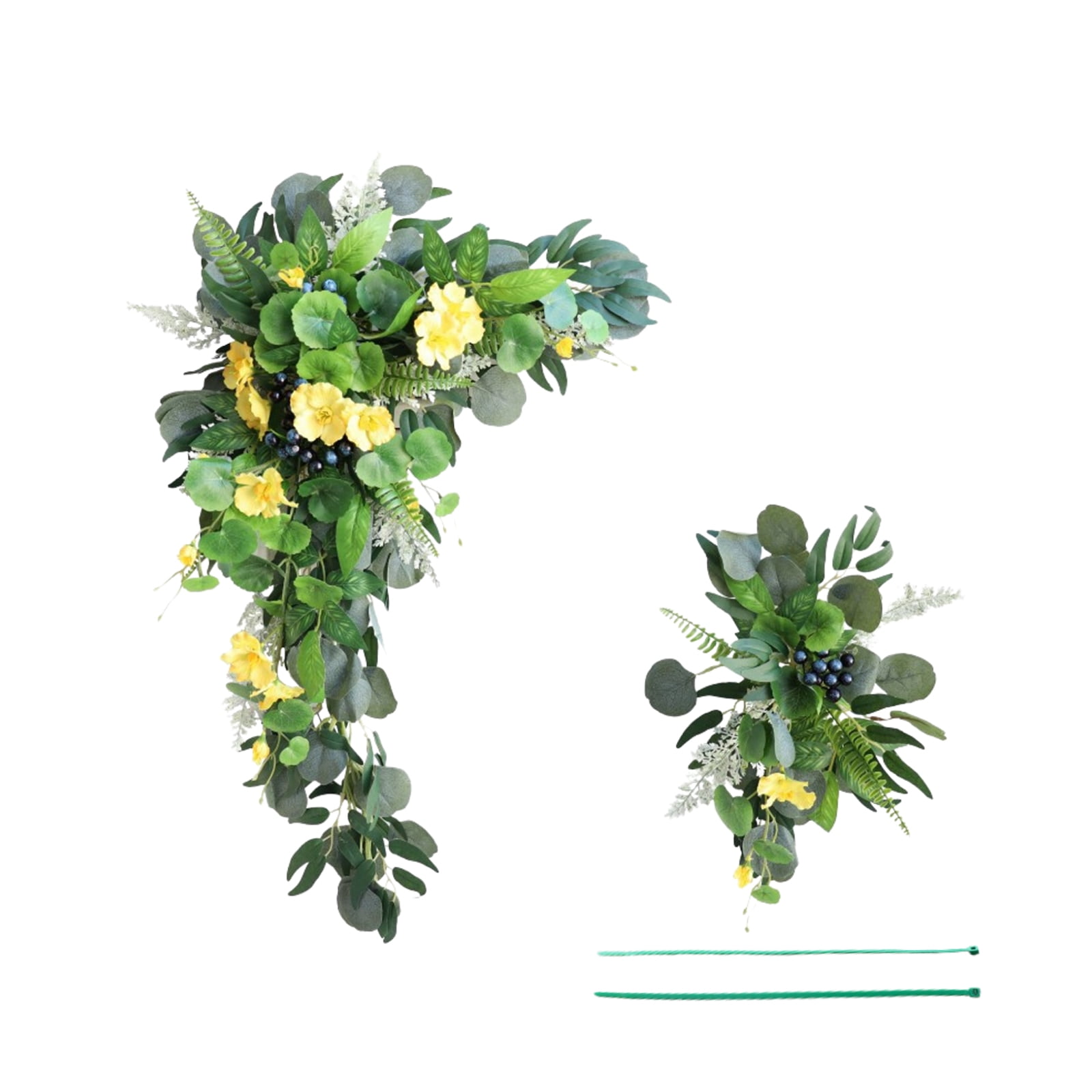 2pcs Artificial Flower Swag Arch Decor，Floral Swag Fake Garland for