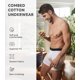 thumbnail image 3 of Mens Underwear ComfortSoft Moisture-Wicking,Breathable Cotton Boxer Briefs för män 6 Pack White, 3 of 4