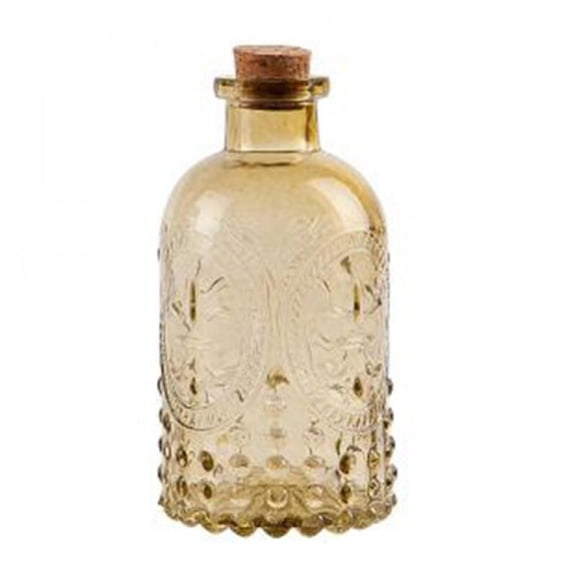 5.11inZakka Retro Glass Bottle Vase with Cork Bottle,Colored Glaze Tabletop Vase Ornament,Brown Green Transparent Glass Bottle Vase Aromatherapy Bottle for Home Living Room Bedroom Decoration