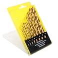 thumbnail image 2 of 8pcs 3-10mm High Speed Steel Woodworking Three Point Coated Twisted Drill Bits, 2 of 8