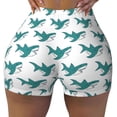thumbnail image 2 of Logiee Cartoon Shark Print Women's Biker Shorts,Workout Gym Shorts,Scrunch Shorts,Tummy Control Hidden Scrunch Running Yoga Shorts-Medium, 2 of 8