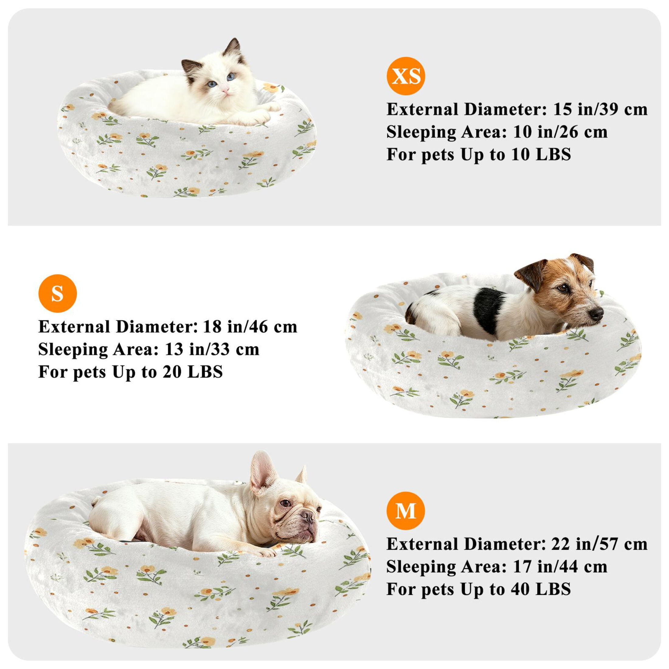 Iauyy Pet Couch Donut Cat Bed for Indoor Cats/Small Dogs Washable & Machine with Non-slip Bottom Calming Cat Furniture, Compact and Exquisite (S)