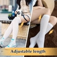 thumbnail image 3 of ZLight 4pair Odorless Knee High Stockings Easy To Wear All Body Shape Suitable Stylish Sports Socks White 1Set, 3 of 6