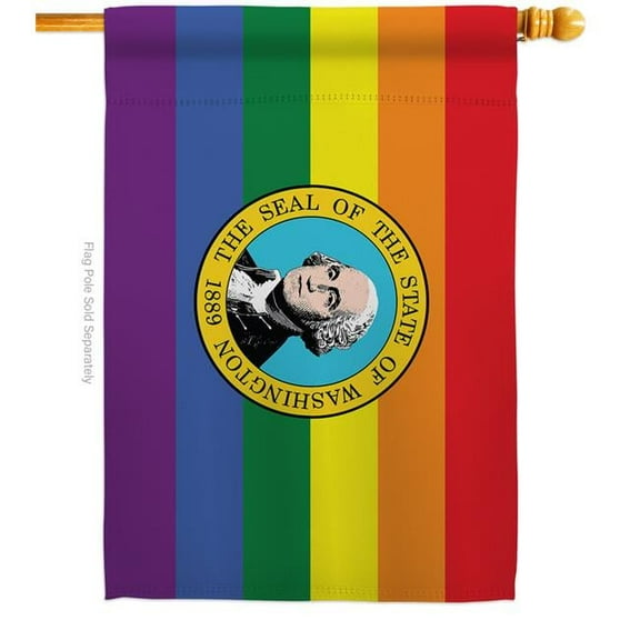 Americana Home & Garden H148683-BO Washington Pride Support 28 x 40 in. Double-Sided Decorative Horizontal House Flags for Decoration Banner Garden Yard Gift