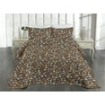 thumbnail image 2 of Ambesonne Cats Funny Quilted Coverlet 2 Pcs, Simple Modern Kitten Paw, Twin Size, Pale Camel and Pale Caramel, 2 of 4